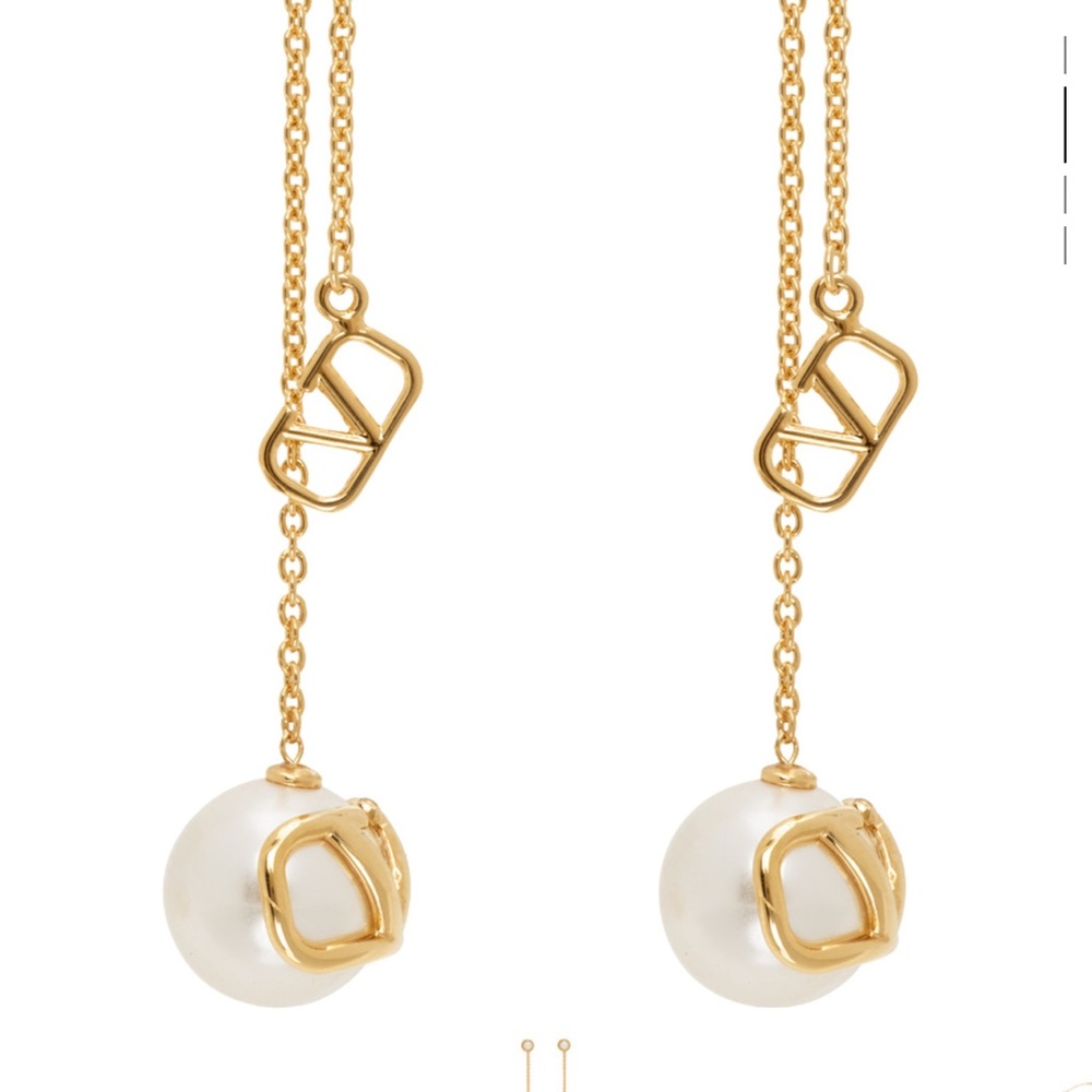 Valentino Garavani Gold Signature VLogo Earrings